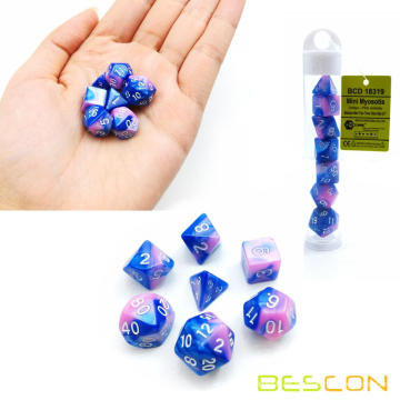 Bescon Mini Gemini Gemini Two Tone Polyédrico RPG Dice Set 10 mm